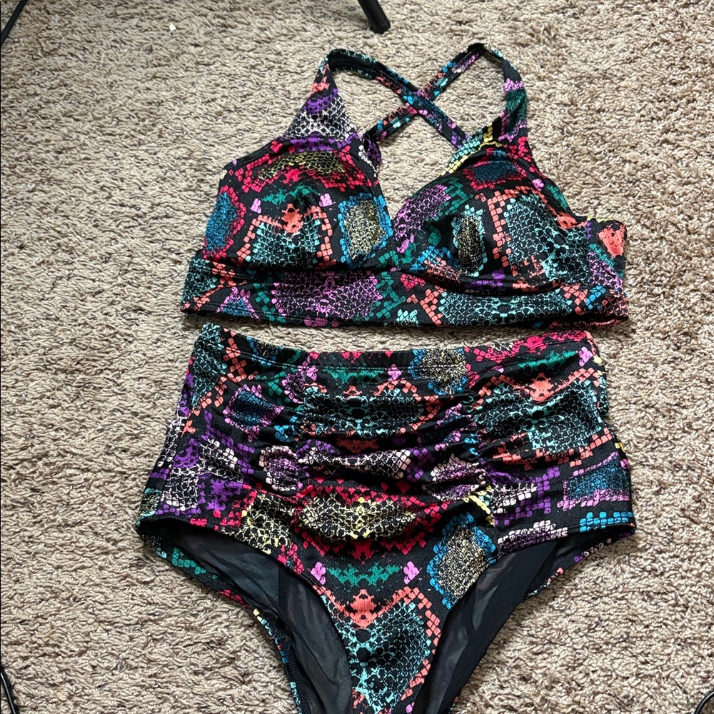 Torrid Multicolor Snake Print Bikini